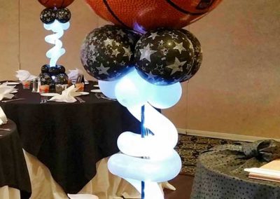 Basketball Theme Balloon Centerpiece Close-up