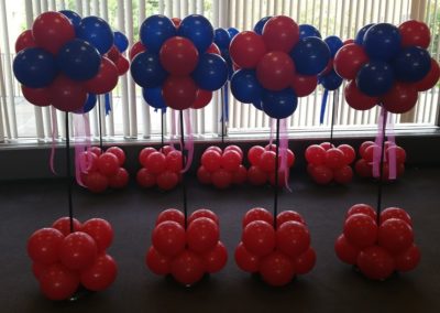 Blue & Red Balloon Topiary Stands