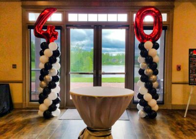 40th Milestone Balloon Columns