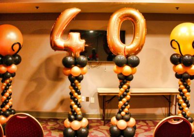 40th Milestone Balloon Columns