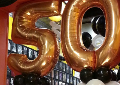 Number 50 Balloon Window Display