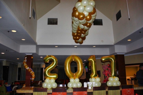 Gold and White Balloon Drop