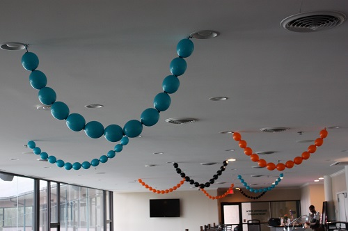 Balloon Ceiling Decor at Bowie Baysox Opening Day 2016