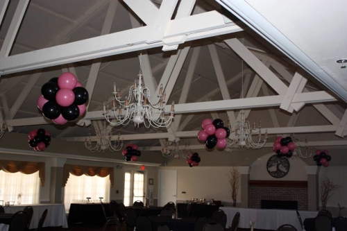 Black and Pink Ceiling Decor