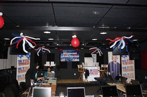 Red White and Blue Balloon Ceiling Decor