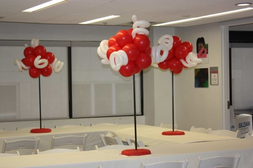 Red and White Curly Table Stands