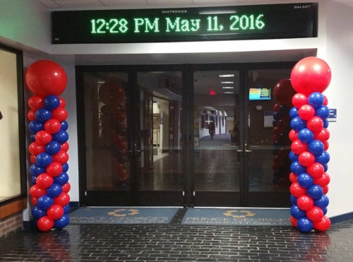 Blue Red Balloon Columns