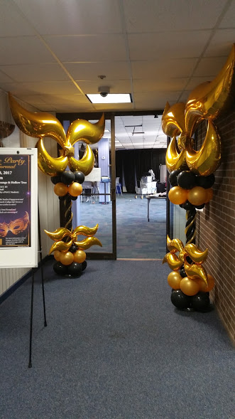 Masquerade Ball Entrance Balloon Columns