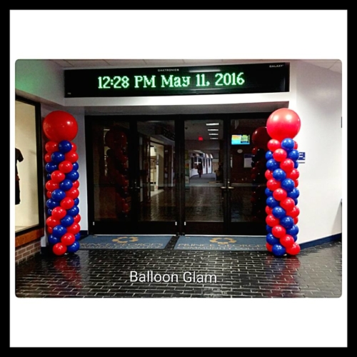 Red Blue Balloon Columns