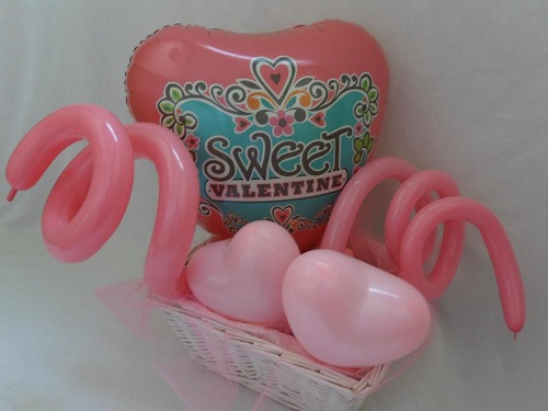 Valentines Day Balloon Basket