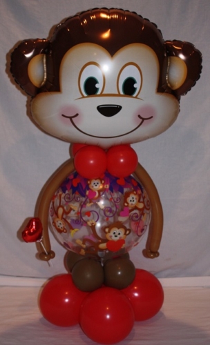 Valentine's Day Balloon Monkey Love