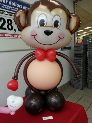 Valentines Day Balloon Monkey Table Decor