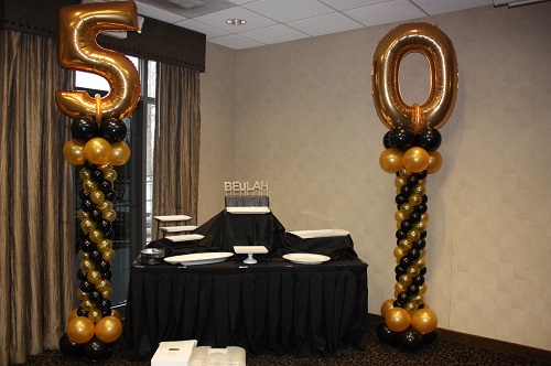 Black and Gold 50th Columns
