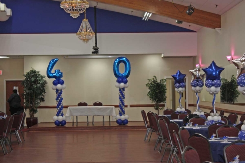 Cowboy Theme Balloon Columns with Number 40