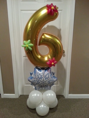 Frozen Theme Design 6th Birthday Number Stand
