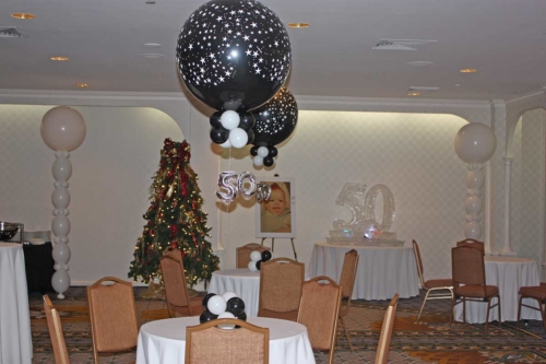 Stars Theme Balloon Centerpiece with Number 50