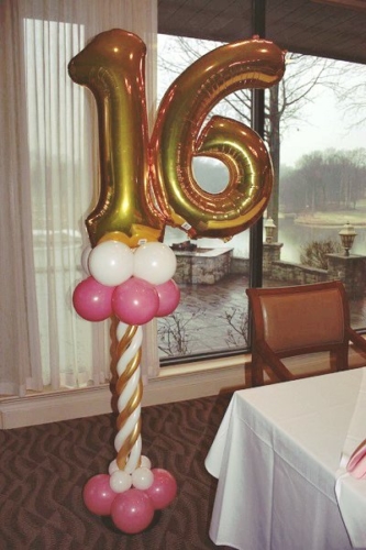 Sweet 16 Balloon Column