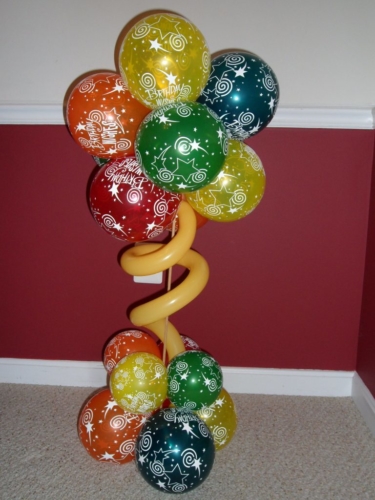Topiary Birthday Balloon Table Decor