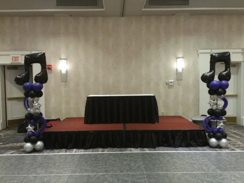 Music Theme Bat Mitzvah Stage Columns